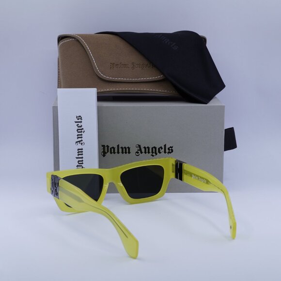 Palm Angels PERI10J MAGNOLIA 1807 Rectangle Sunglasses - Yellow/Dark Grey - Picture 5 of 9